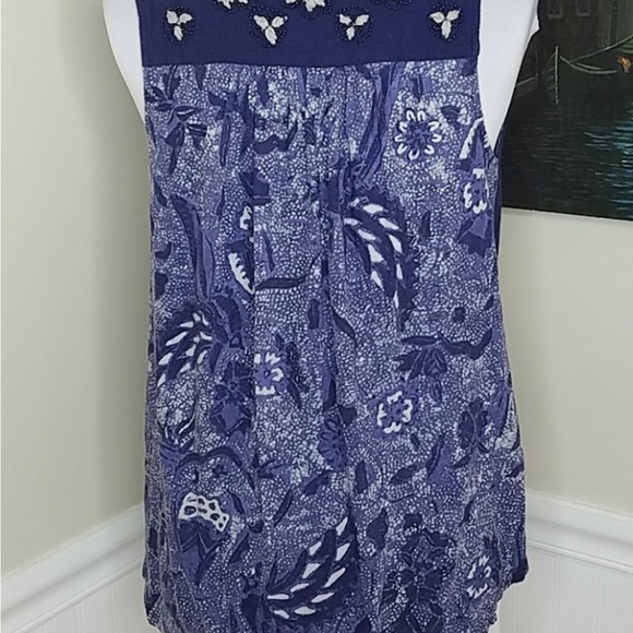 LUCKY BRAND Beaded and Embroidered Tank Top Size Medium - Picture 5 of 9